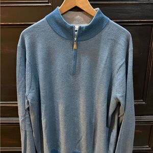 Peter Millar Light Blue Zip-Up Sweater